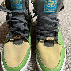 Shmack CrowBar Green and Tan High-Top Sneakers Size 13